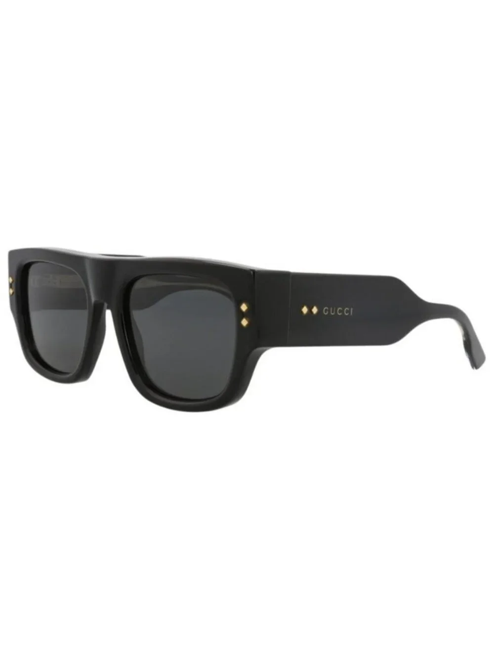 New Gucci Mens Square/Rectangle Black Black Grey Fashion Designer Sunglasses